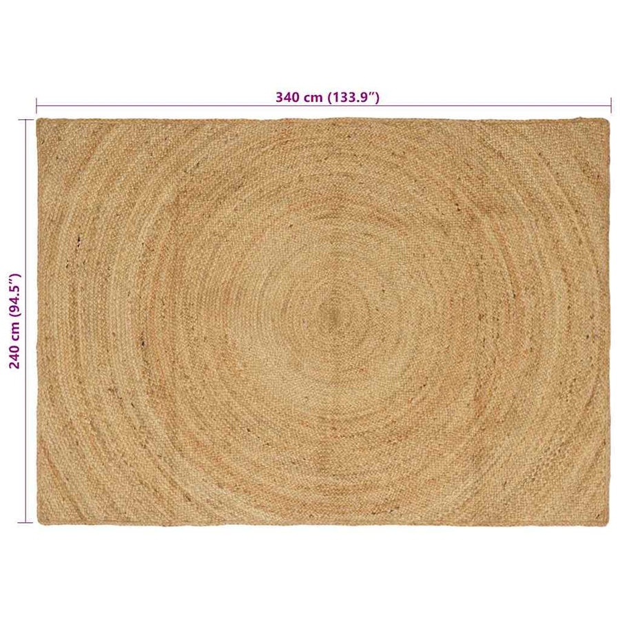 Vloerkleed Bruin Jute 240 x 340 cm Naturel