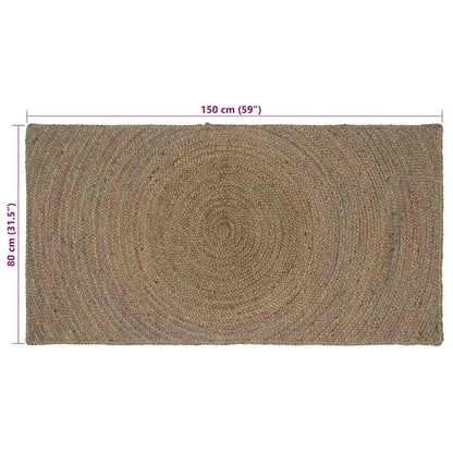 Vloerkleed Jute 80 x 150 cm Grijs