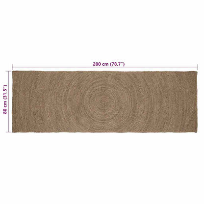Vloerkleed Jute 80 x 200 cm Grijs