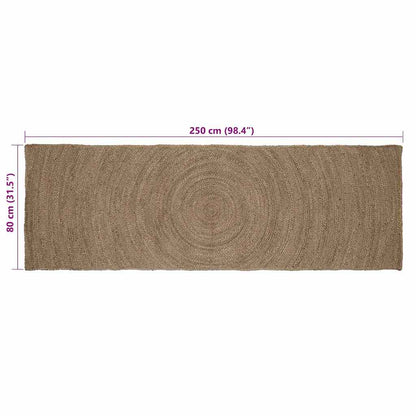 Vloerkleed Jute 80 x 250 cm Grijs