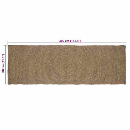 Vloerkleed Jute 80 x 300 cm Grijs