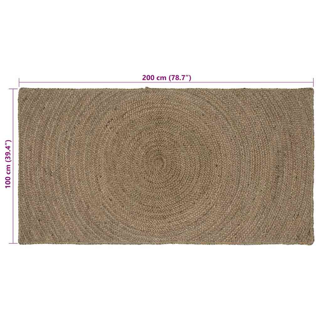 Vloerkleed Jute 100 x 200 cm Grijs
