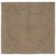 Vloerkleed 120x120 cm jute grijs