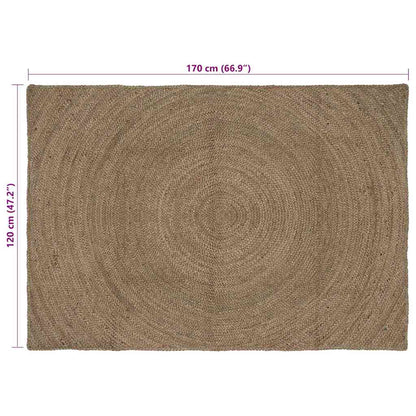 Vloerkleed Jute 120 x 170 cm Grijs
