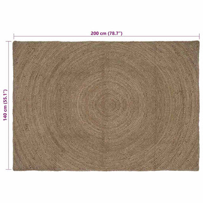 Vloerkleed Jute 140 x 200 cm Grijs