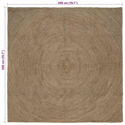 Vloerkleed Jute 200 x 200 cm Grijs