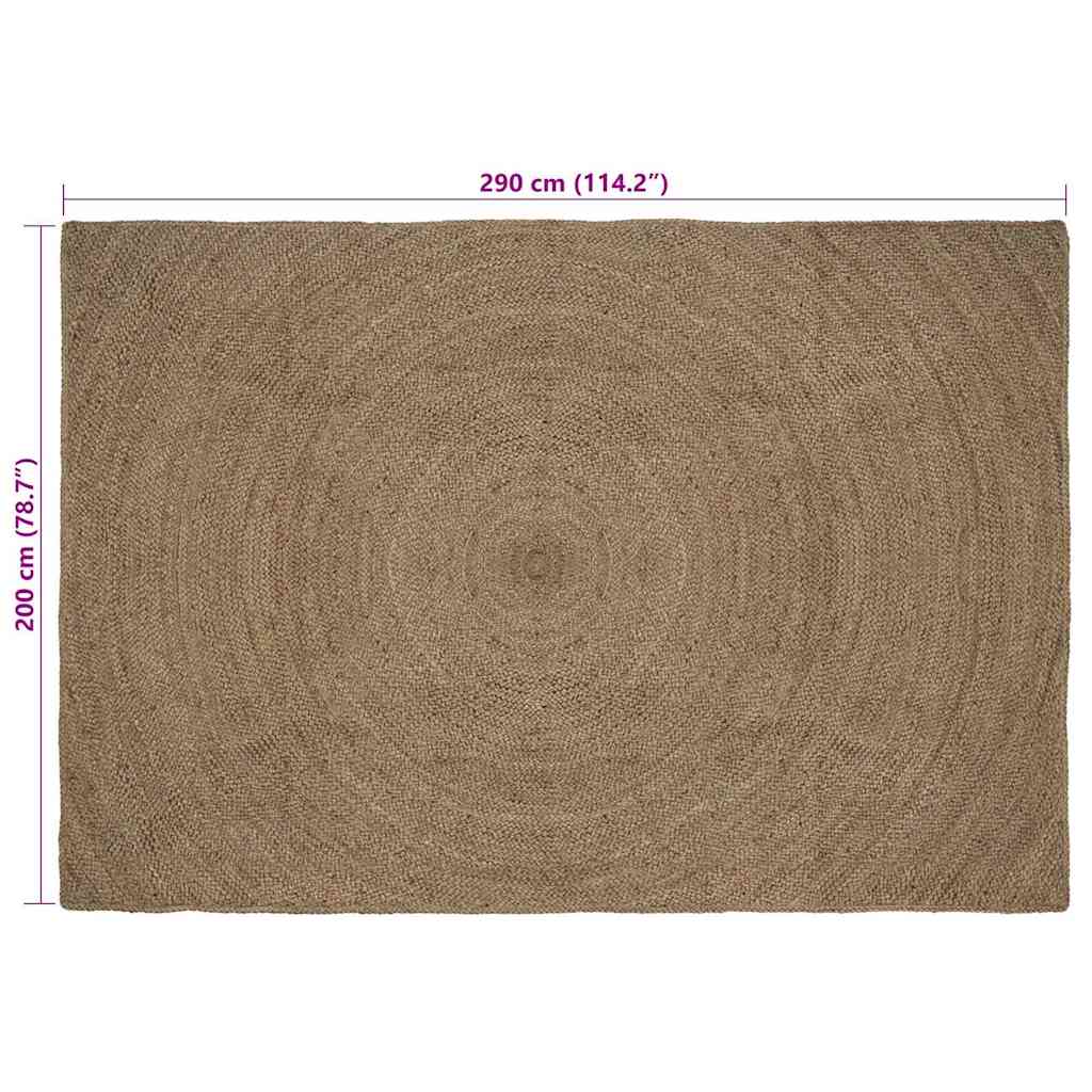 Vloerkleed Jute 200 x 290 cm Grijs