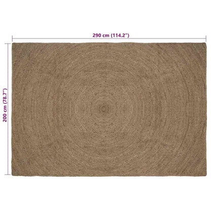 Vloerkleed Jute 200 x 290 cm Grijs