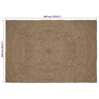 Vloerkleed Jute 240 x 340 cm Grijs