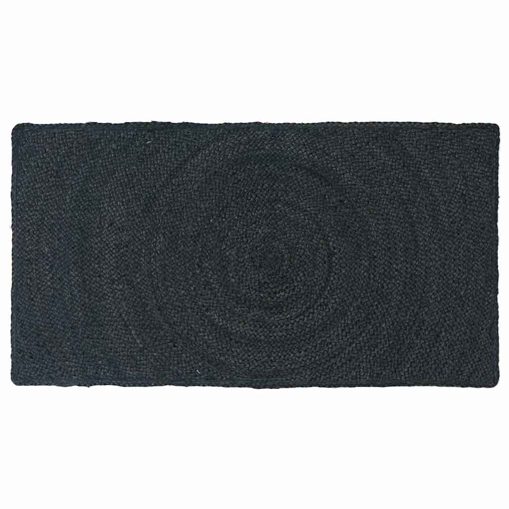 Vloerkleed Jute 60 x 110 cm Donkergrijs