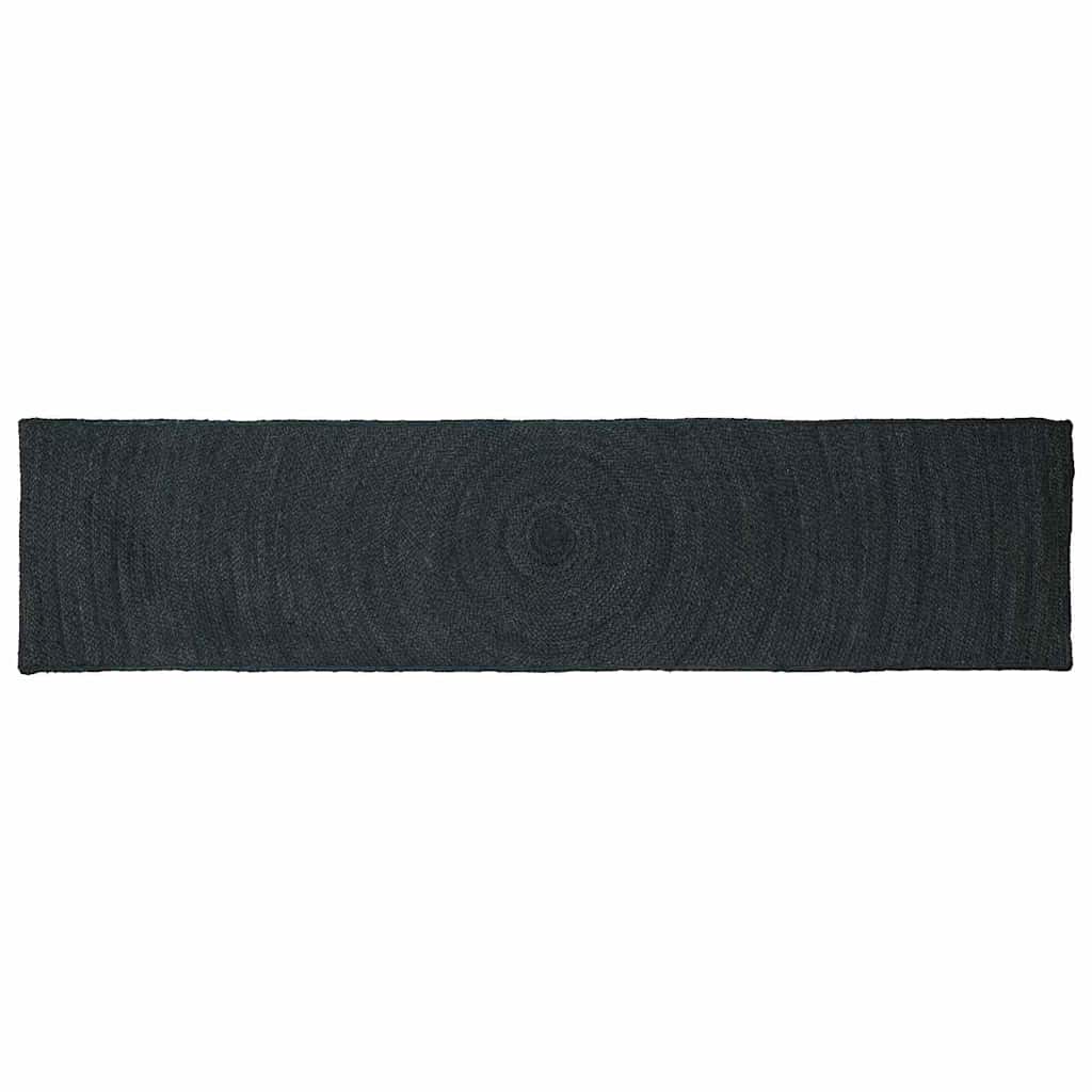 Vloerkleed Jute 60 x 200 cm Donkergrijs