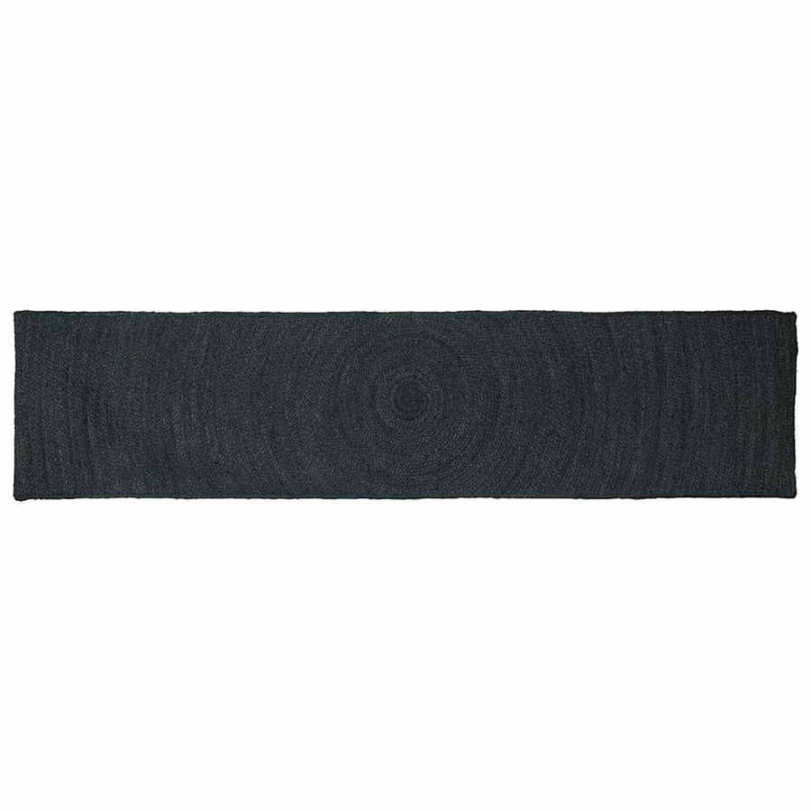 Vloerkleed Jute 60 x 300 cm Donkergrijs