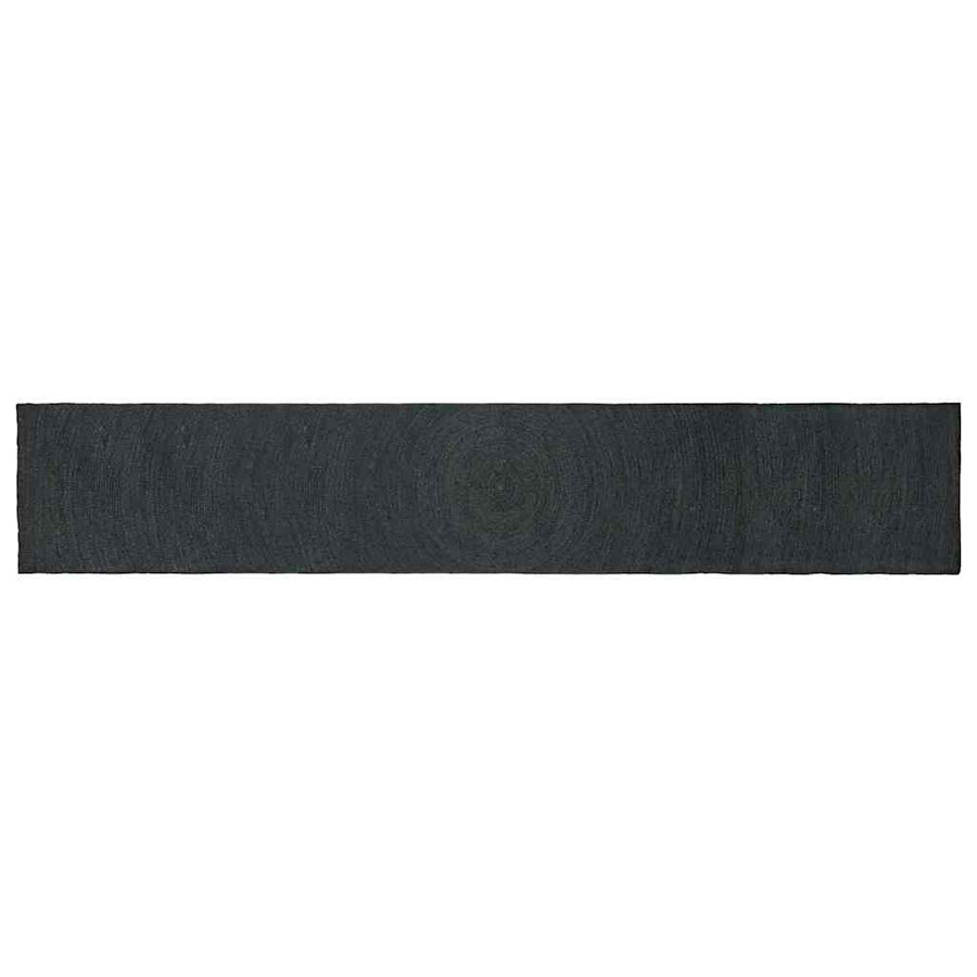 Vloerkleed Jute 60 x 400 cm Donkergrijs
