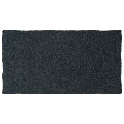 Vloerkleed Jute 80 x 150 cm Donkergrijs