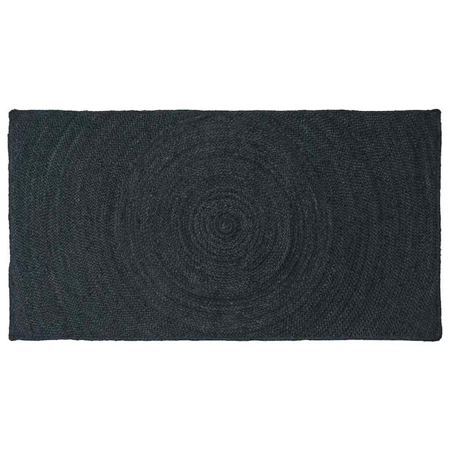 Vloerkleed Jute 80 x 150 cm Donkergrijs