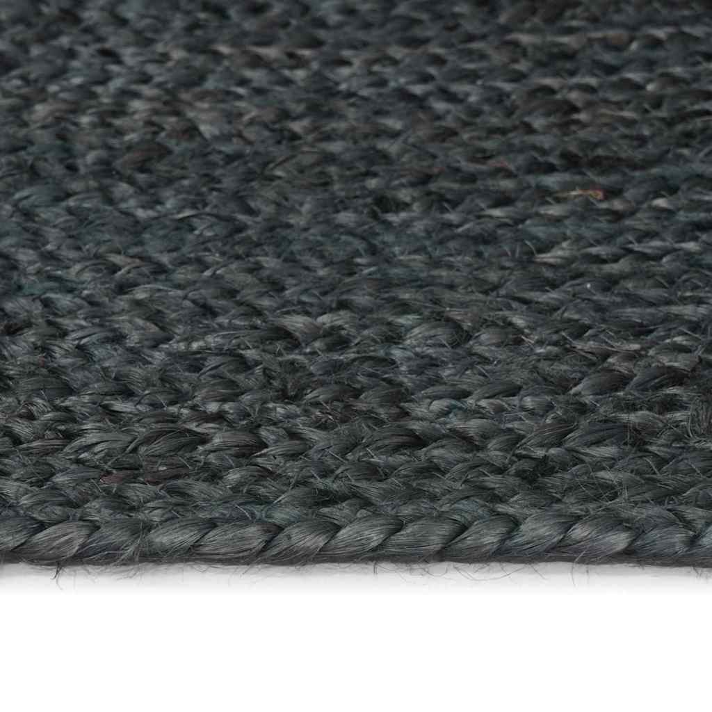 Vloerkleed Jute 80 x 200 cm Donkergrijs