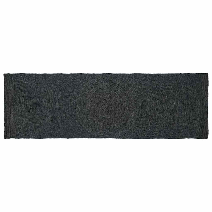 Vloerkleed Jute 80 x 200 cm Donkergrijs
