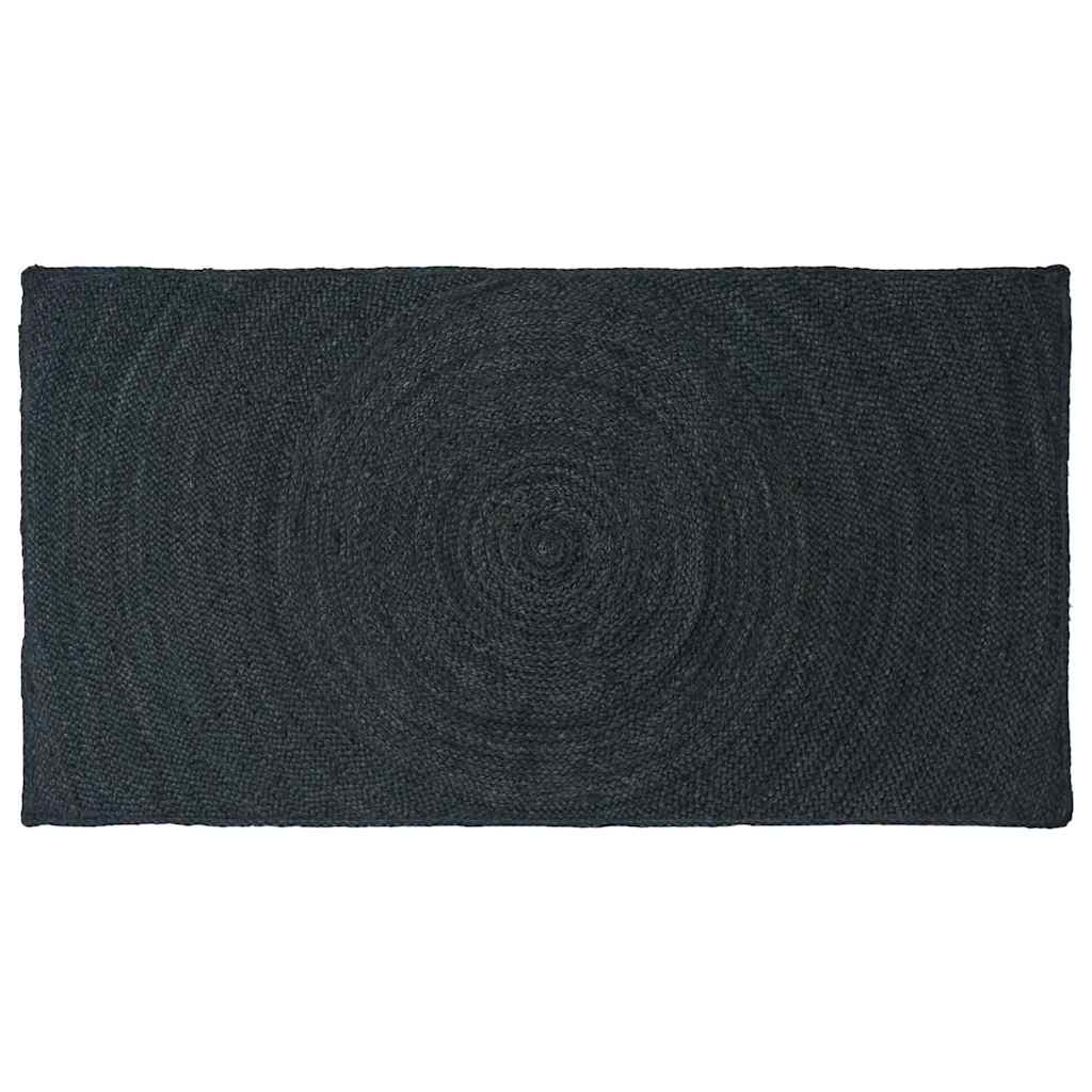 Vloerkleed Jute 100 x 200 cm Donkergrijs