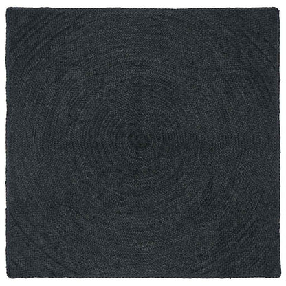 Vloerkleed Jute 120 x 120 cm Donkergrijs