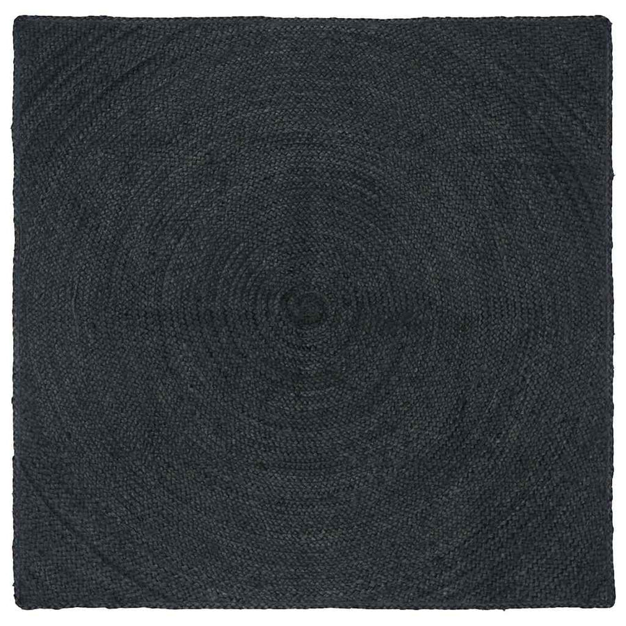 Vloerkleed Jute 120 x 120 cm Donkergrijs
