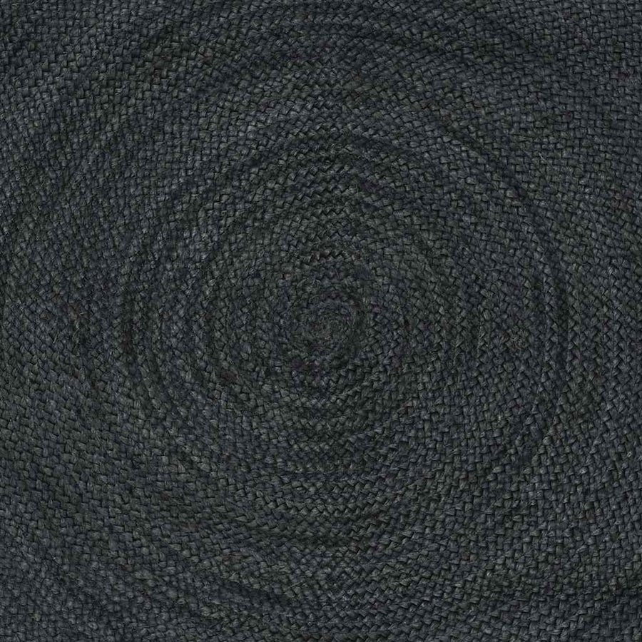 Vloerkleed Jute 120 x 120 cm Donkergrijs