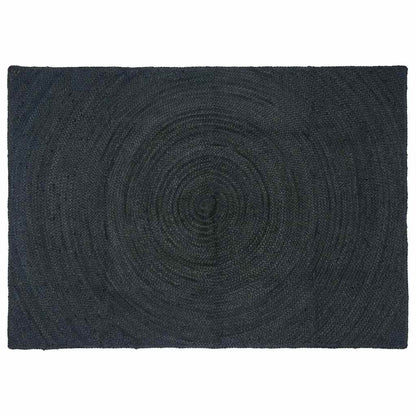 Vloerkleed Jute 120 x 170 cm Donkergrijs