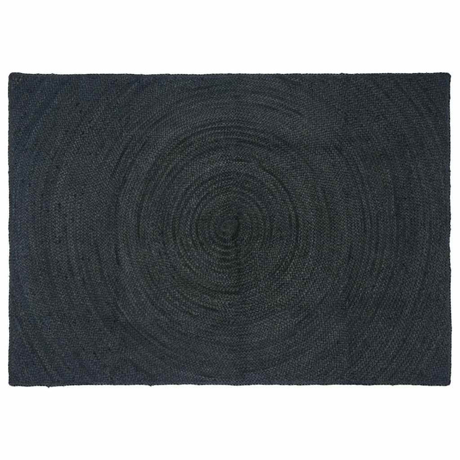 Vloerkleed Jute 120 x 170 cm Donkergrijs