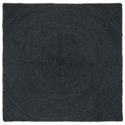 Vloerkleed 160x160 cm jute donkergrijs