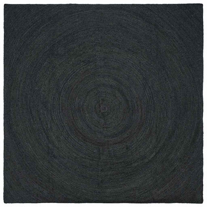 Vloerkleed Jute 200 x 200 cm Donkergrijs