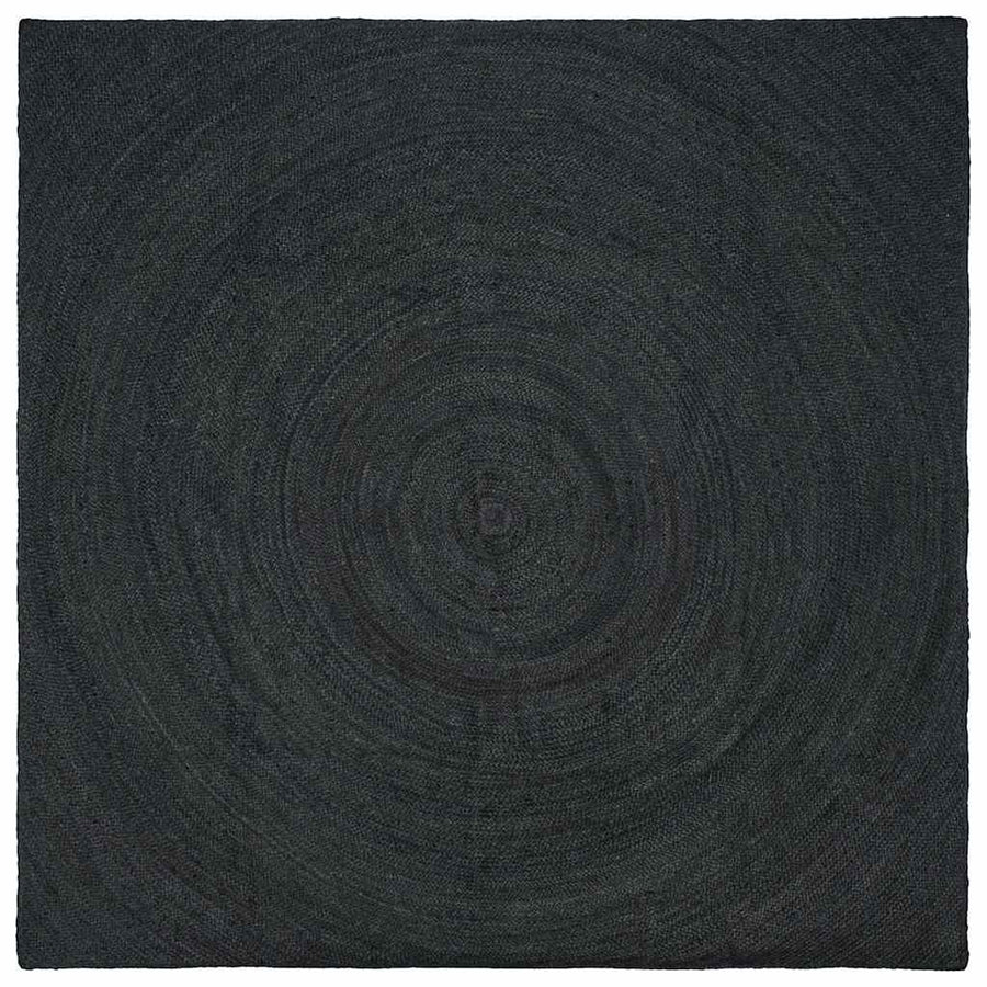 Vloerkleed Jute 240 x 240 cm Donkergrijs