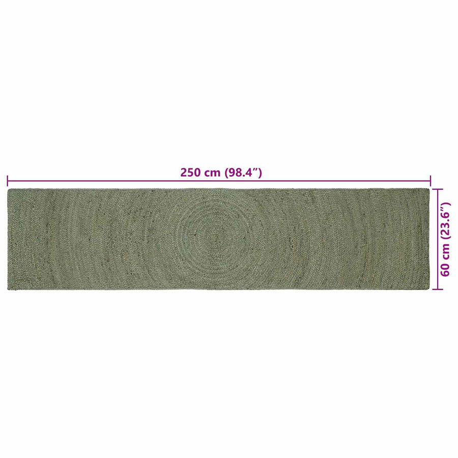 Vloerkleden Olijfgroen 60 x 250 cm Jute