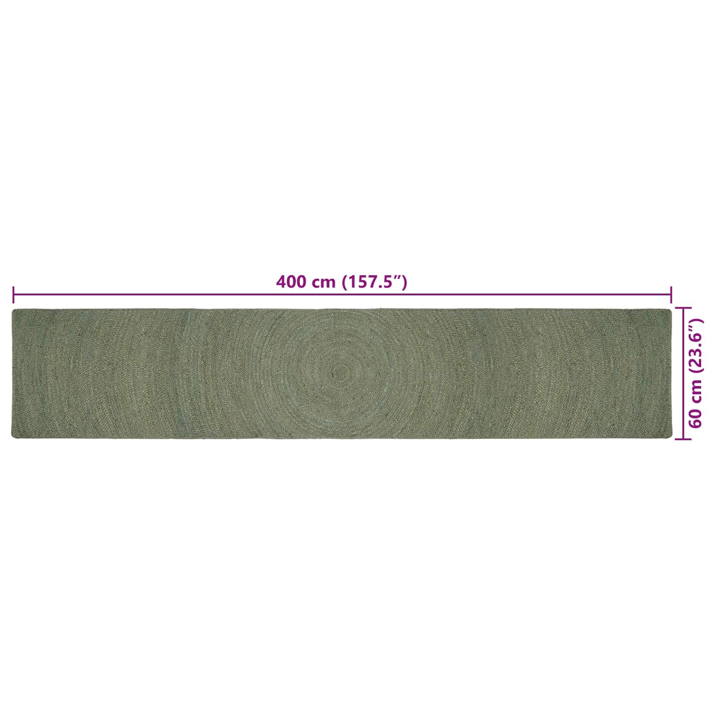 Vloerkleden Olijfgroen 60 x 400 cm Jute