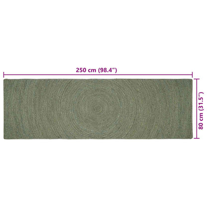 Vloerkleden Olijfgroen 80 x 250 cm Jute