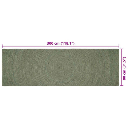 Vloerkleden Olijfgroen 80 x 300 cm Jute