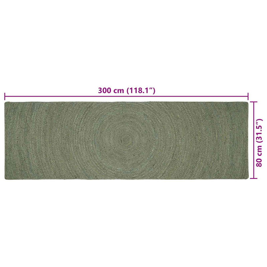 Vloerkleden Olijfgroen 80 x 300 cm Jute
