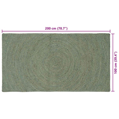 Vloerkleden Olijfgroen 100 x 200 cm Jute