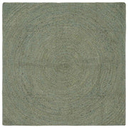 Vloerkleed jute 120x120 cm olijfgroen