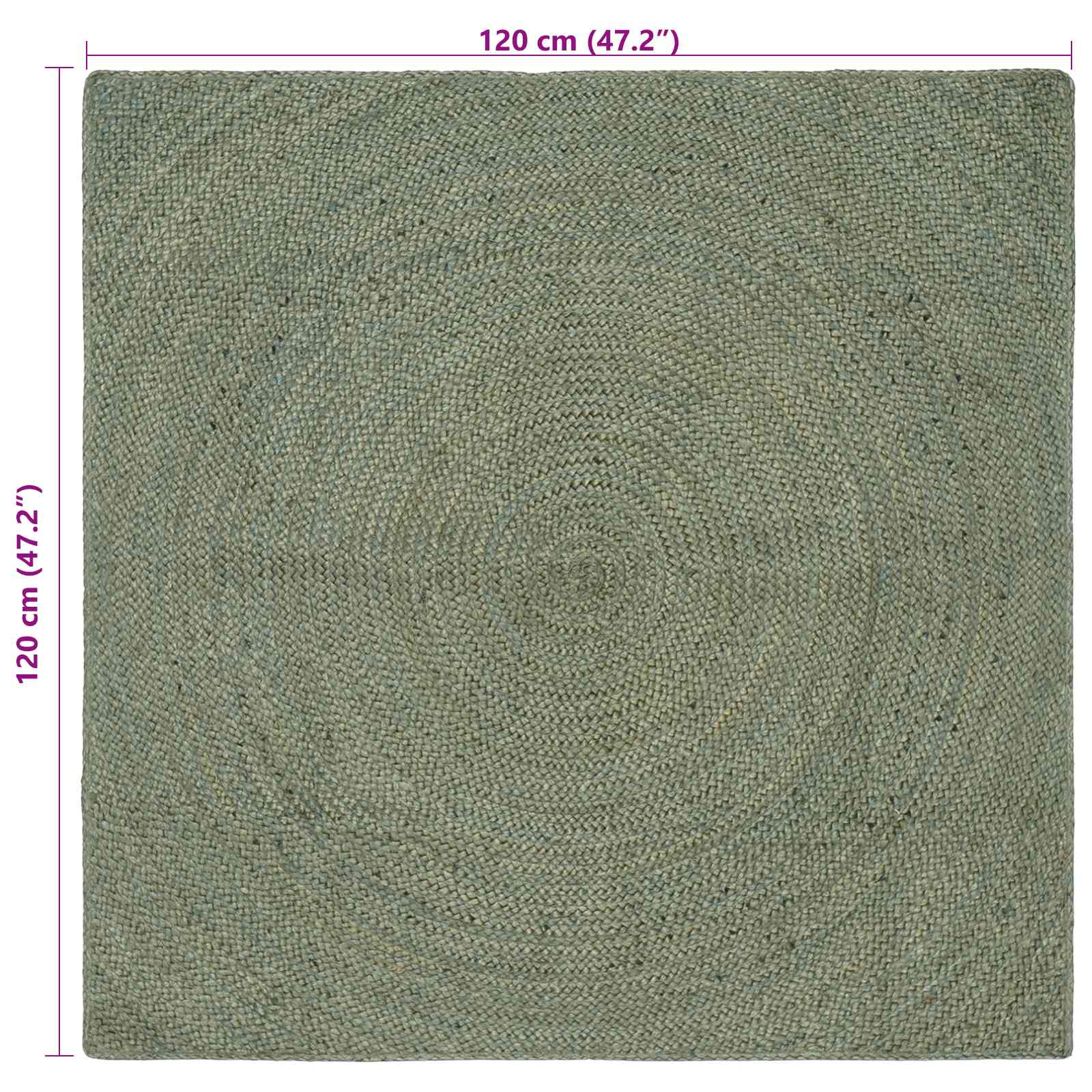Vloerkleden Olijfgroen 120 x 120 cm Jute