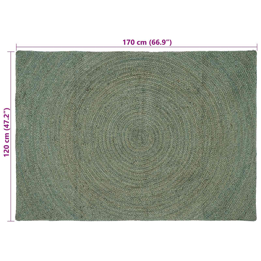 Vloerkleden Olijfgroen 120 x 170 cm Jute