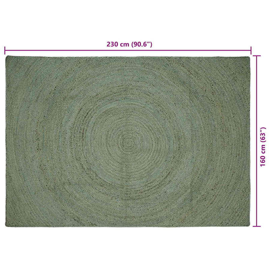 Vloerkleden Olijfgroen 160 x 230 cm Jute