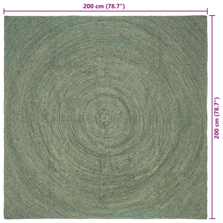 Vloerkleden Olijfgroen 200 x 200 cm Jute