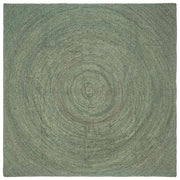 Vloerkleed 240x240 cm jute olijfgroen