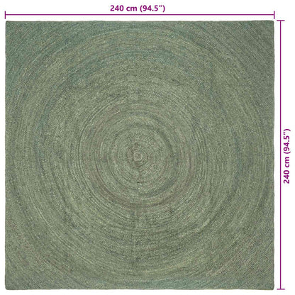 Vloerkleden Olijfgroen 240 x 240 cm Jute