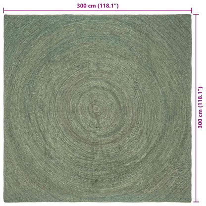 Vloerkleden Olijfgroen 300 x 300 cm Jute