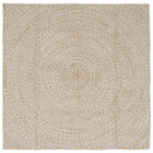 Rugs Square Natural and White 120 x 120 cm Jute
