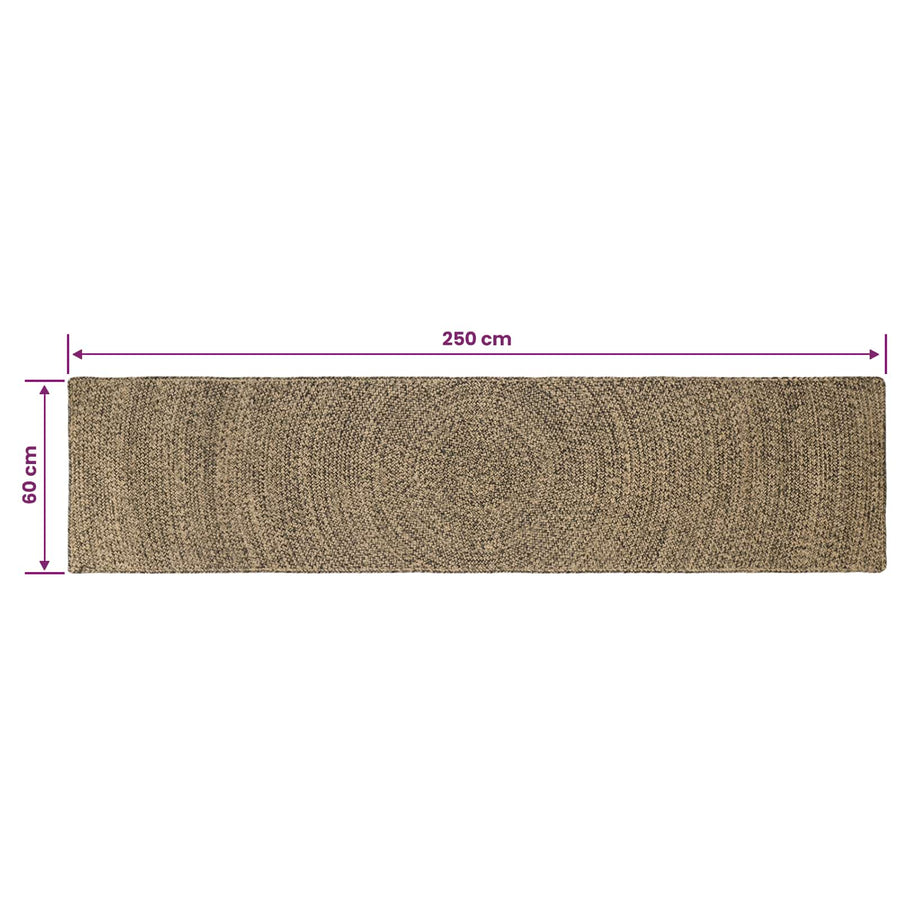 Vloerkleden Naturel en Zwart 60 x 250 cm Jute