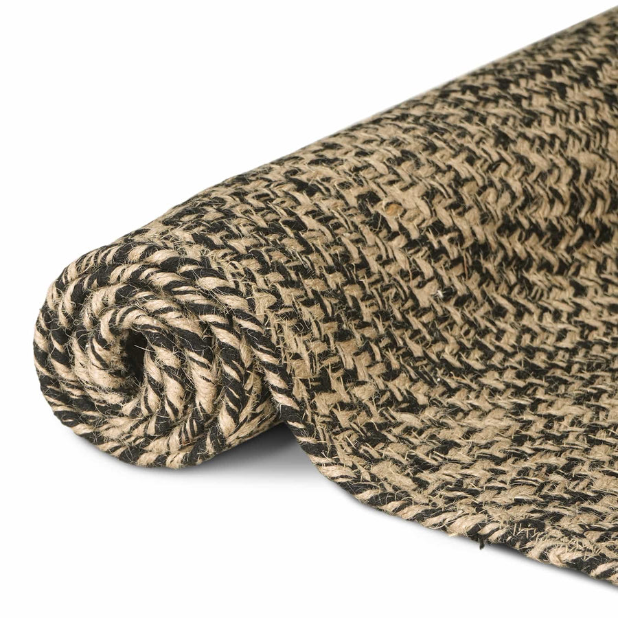 Vloerkleden Naturel en Zwart 60 x 400 cm Jute