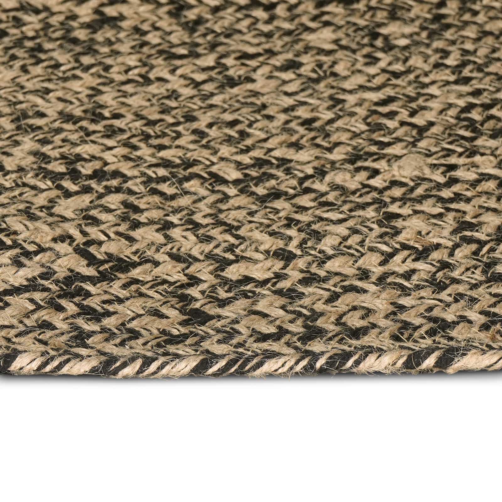 Vloerkleden Naturel en Zwart 80 x 300 cm Jute