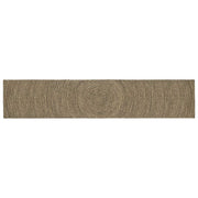 Vloerkleed 80x400 cm jute naturel zwart