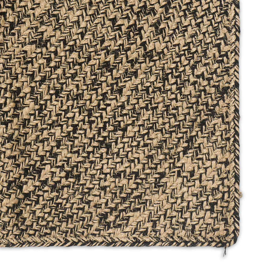 Vloerkleden Naturel en Zwart 120 x 120 cm Jute